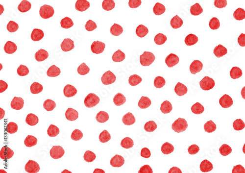Watercolor red polka dots