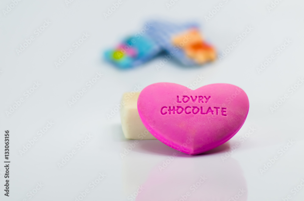 Obraz premium Pink hearts for Valentine's Day.On white background