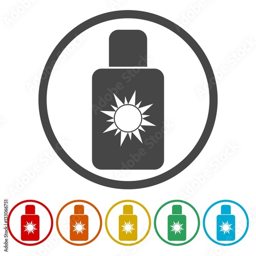 Sun Cream Icon, Sun protect vector flat icon