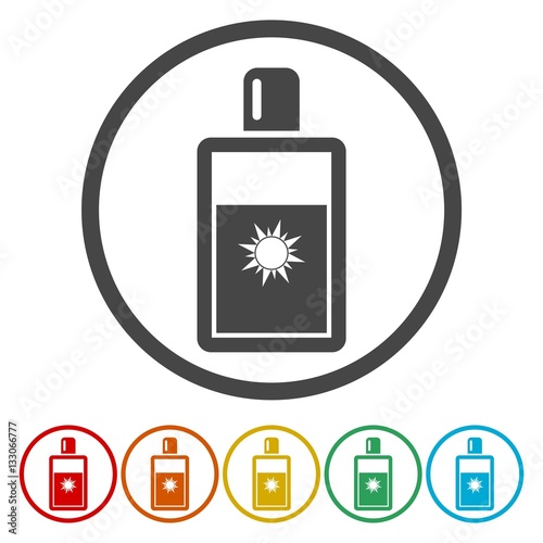 Sun Cream Icon, Sun protect vector flat icon