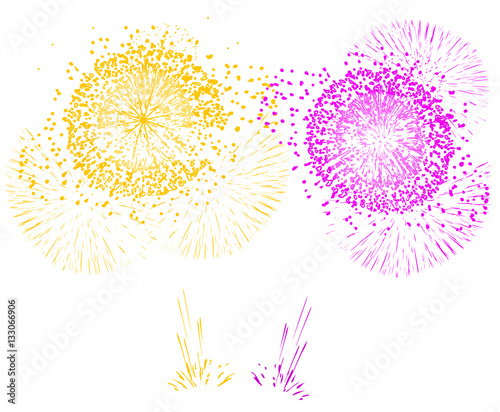 feu d'artifice or violet