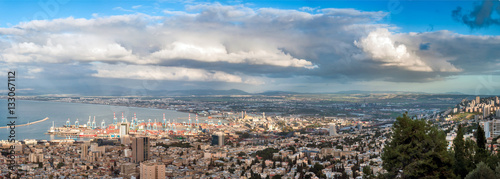 City Haifa winter. Panorama.