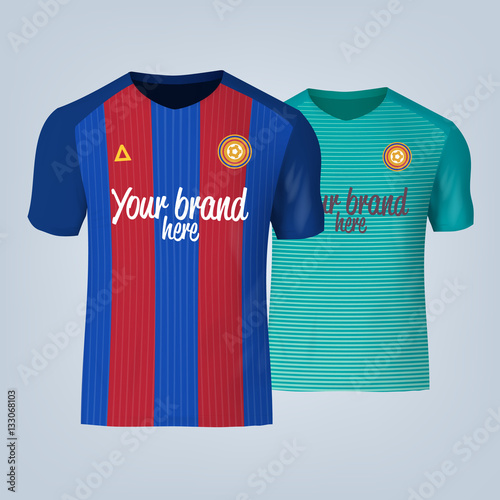 Vector illustration of football t-shirt template