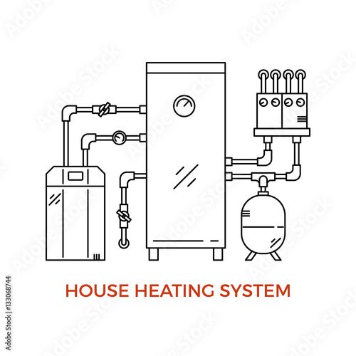 House Heating Vector Illustration