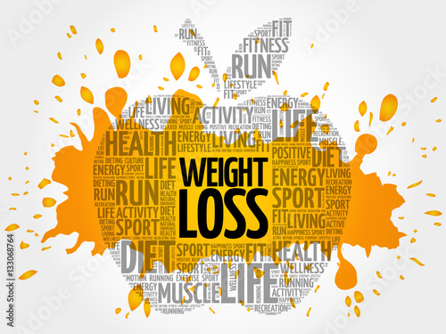 WEIGHT LOSS apple word cloud, health concept
