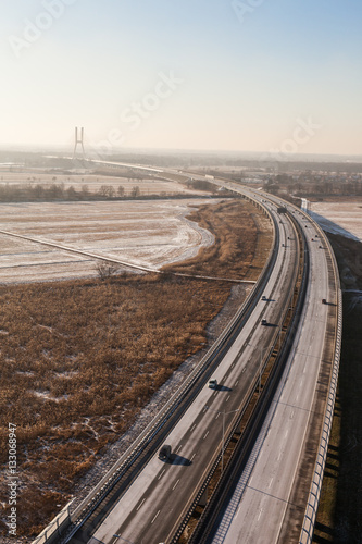 aerial view of highway in Poland