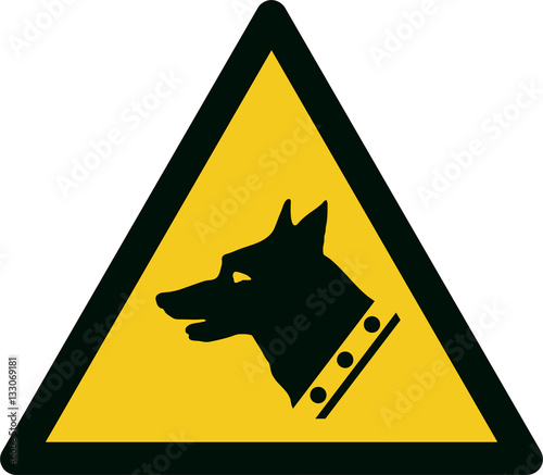ISO 7010 W013 Warning; Guard dog