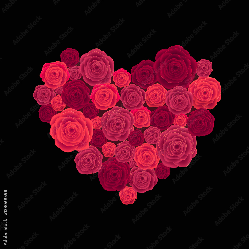 Rose heart isolated on white Rose heart isolated on white