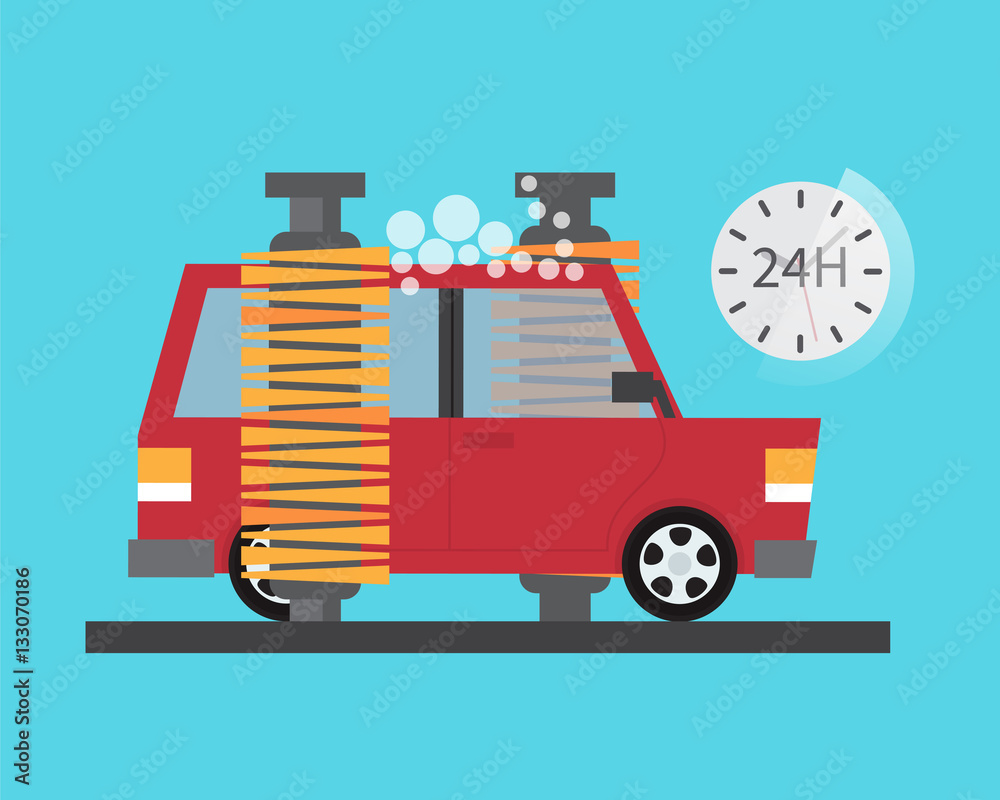 Φωτογραφία Car service. Auto wash and transport cleaning