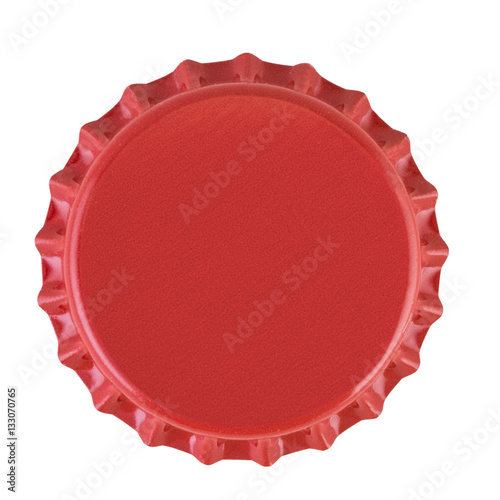 Red bottle top isolated against white