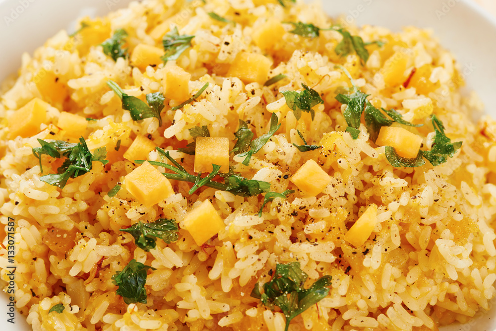 Close-up of Pumpkin risotto Close-up of Pumpkin risotto
