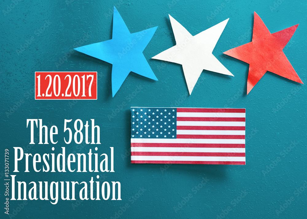 The 58th Presidential Inauguration Day On January 20, 2017. Americans celebrate the newly elected US President background 