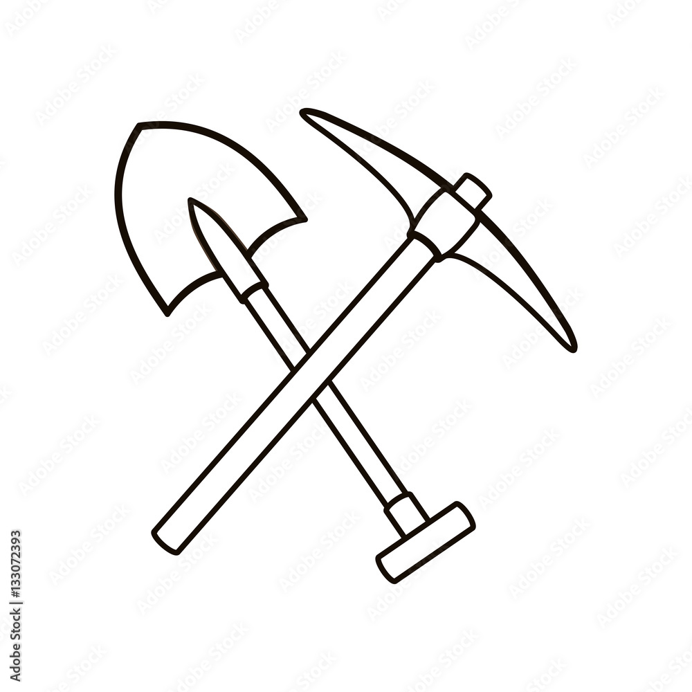 Shovel icon. Under construction work repair and progress theme. Isolated design. Vector illustration Shovel icon. Under construction work repair and progress theme. Isolated design. Vector illustration