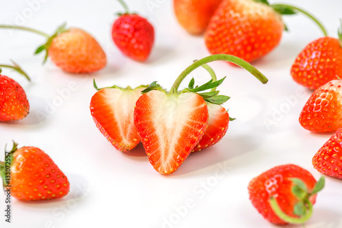 Closeup of fresh Strawberry on white background