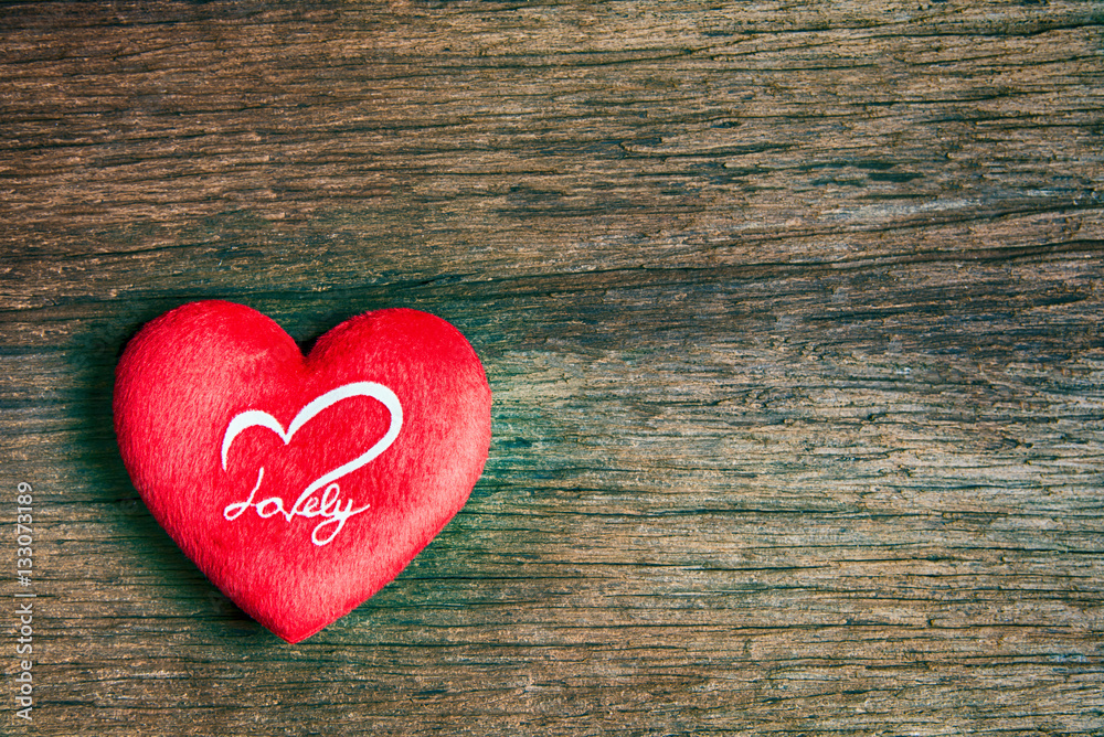 Heart on wooden table Heart on wooden table
