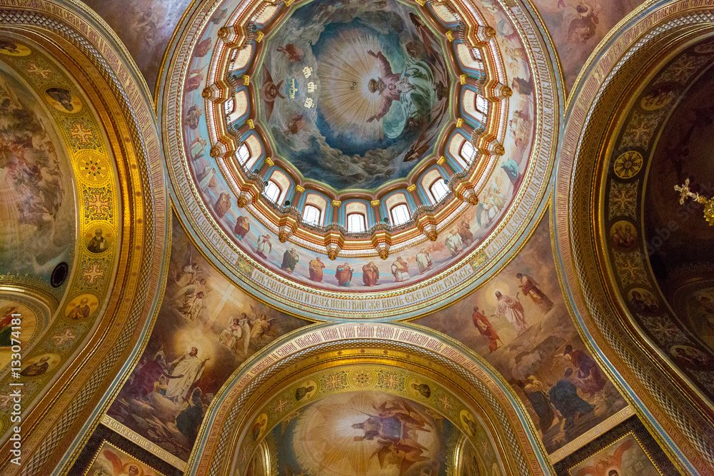 Interior of the Cathedral of Christ the Savior in Moscow