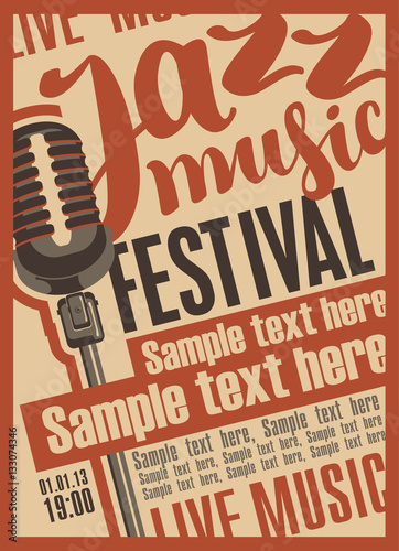 Photography Poster for the jazz music festival with a retro microphone