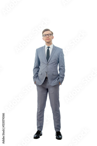 young man in a tie with glasses