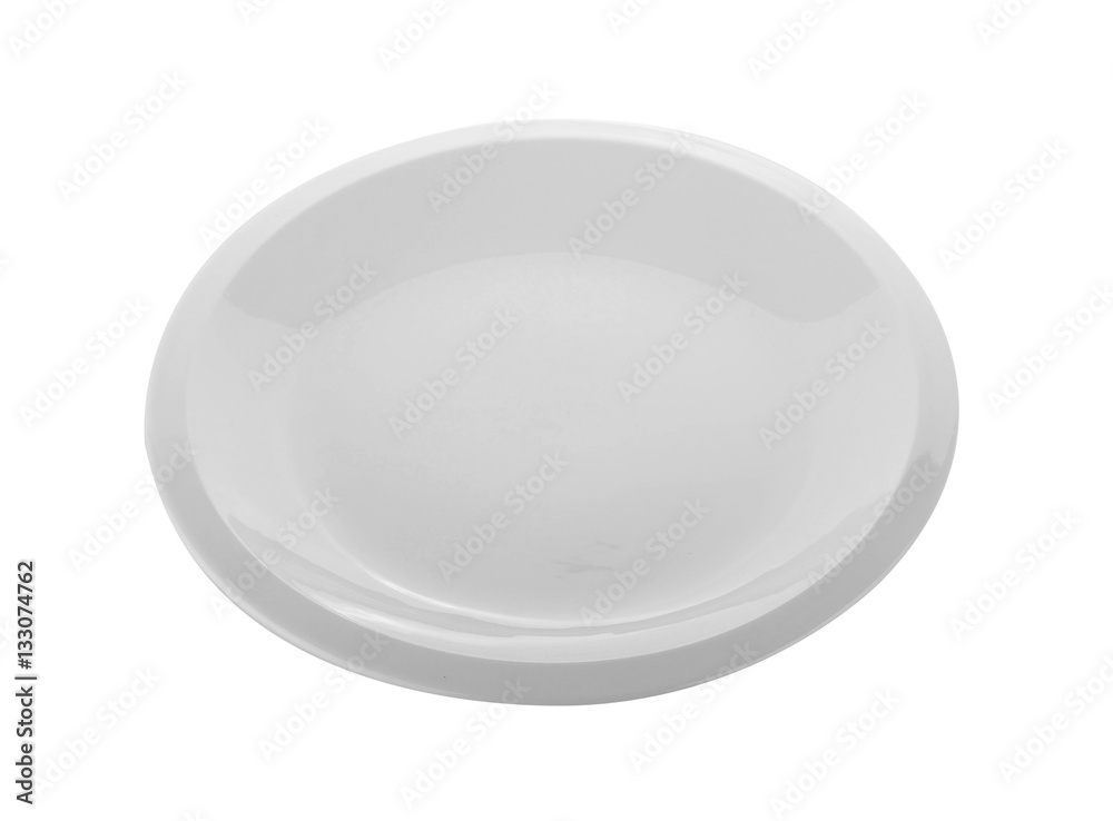 Empty white plate isolated on white background Empty white plate isolated on white background