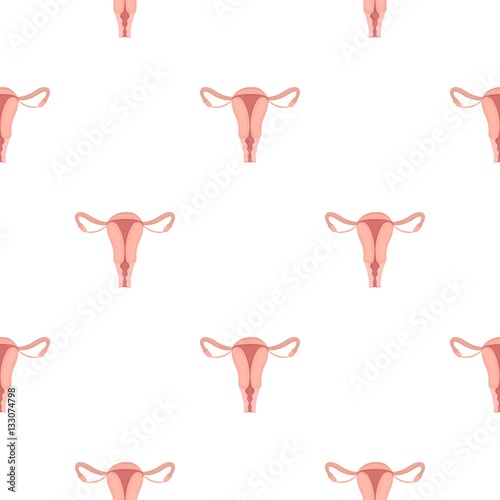 Uterus icon in cartoon style isolated on white background. Pregnancy pattern stock vector illustration.