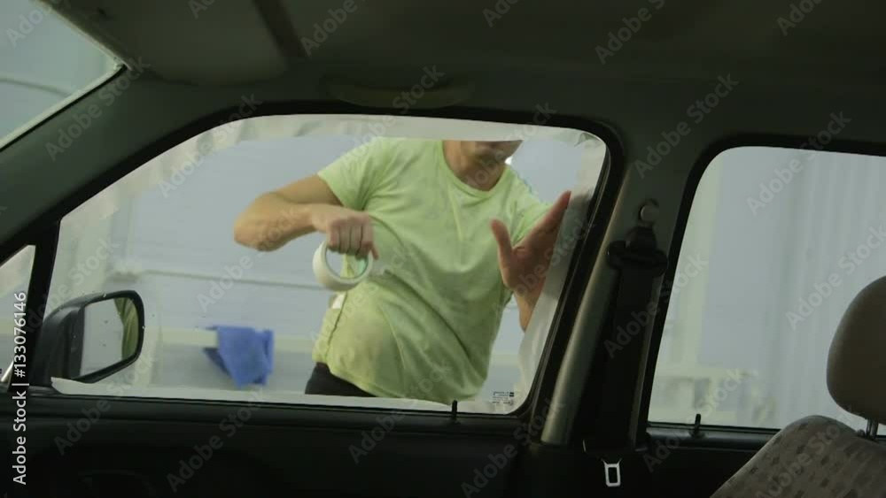 master tape to glue car polishing, the preparatory process master tape to glue car polishing, the preparatory process