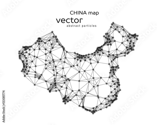 Vector abstract illustration of Chinese map.