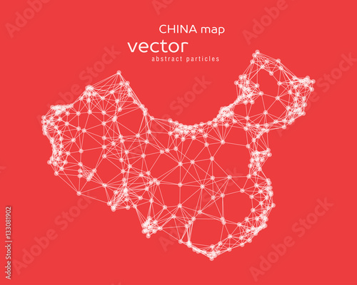 Vector abstract illustration of Chinese map.