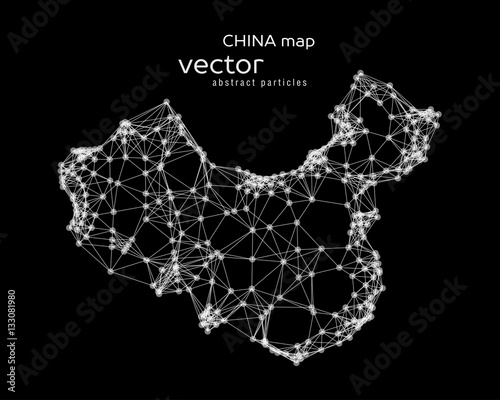Vector abstract illustration of Chinese map.