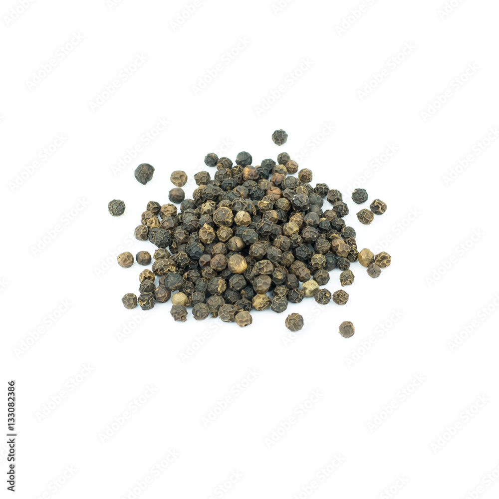 Black pepper,thai pepper on a white background Black pepper,thai pepper on a white background