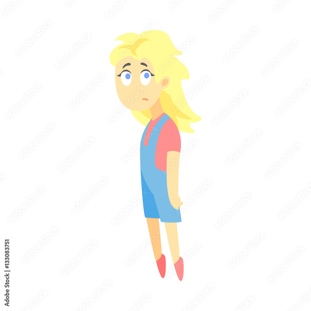 Sad Little Blond Girl Feeling Blue, Part Of Depressed Female Cartoon  Characters Series Stock Vector | Adobe Stock