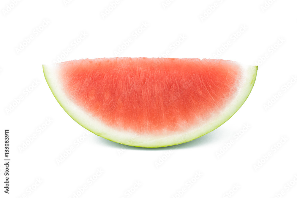 Slice of watermelon no seed on white background Slice of watermelon no seed on white background