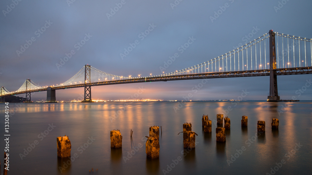 San Francisco, CA, USA - July 26, 2014: Bay Bridge between San Francisco and Treasure Island