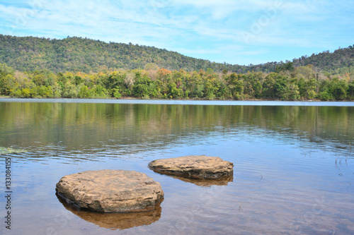 two rock on the lake