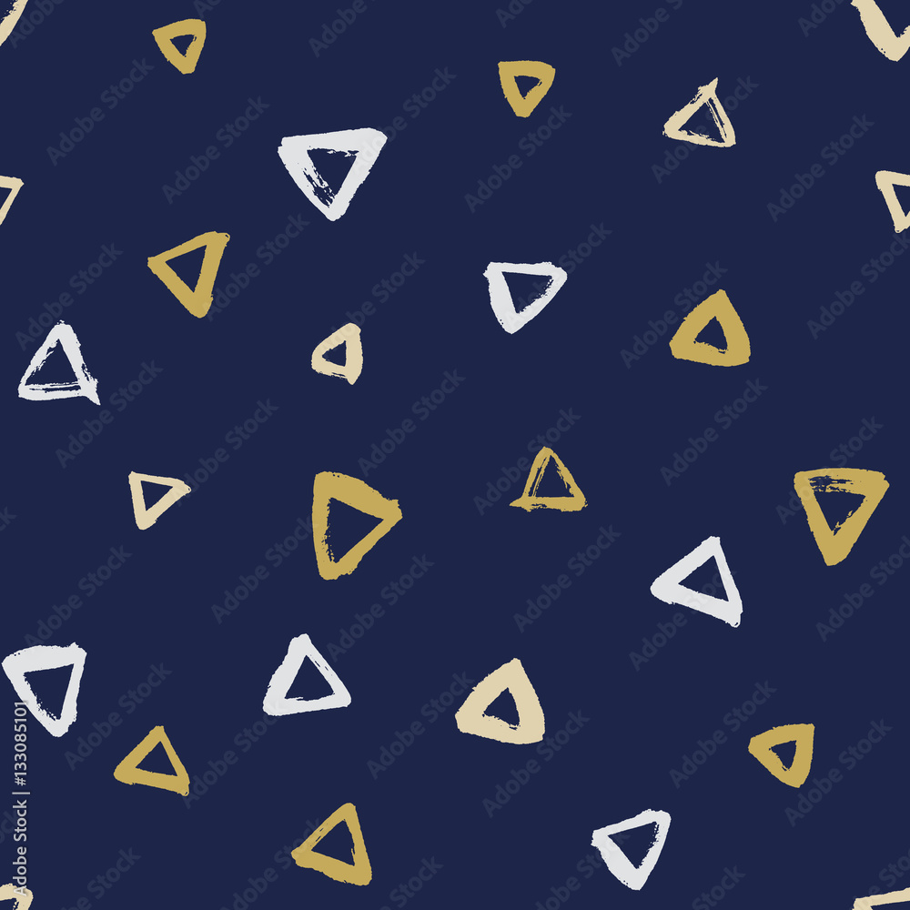 Seamless vector free hand doodle texture with triangles, dry brush ink art. Seamless vector free hand doodle texture with triangles, dry brush ink art.