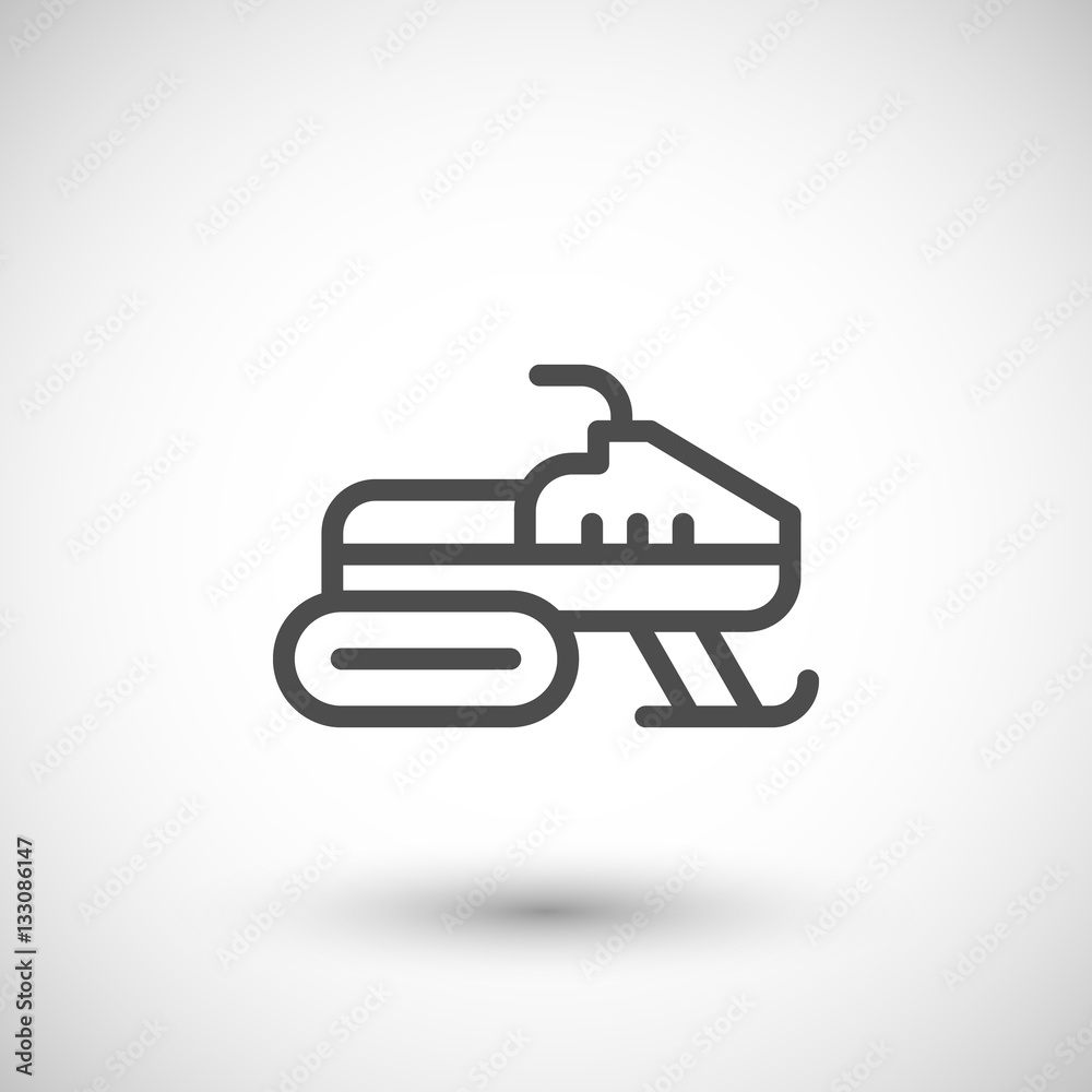 Fototapeta premium Snowmobile line icon
