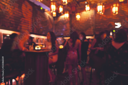 blurred background of night club interior photo