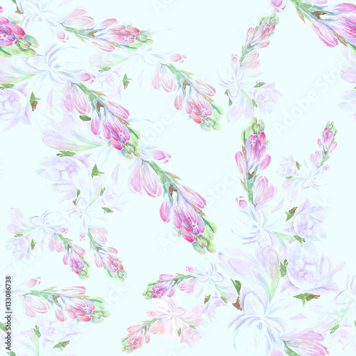 Tuberose - branches. Seamless pattern. medicinal  perfumery and cosmetic plants. Wallpaper. Use printed materials  signs  posters  postcards  packaging. 