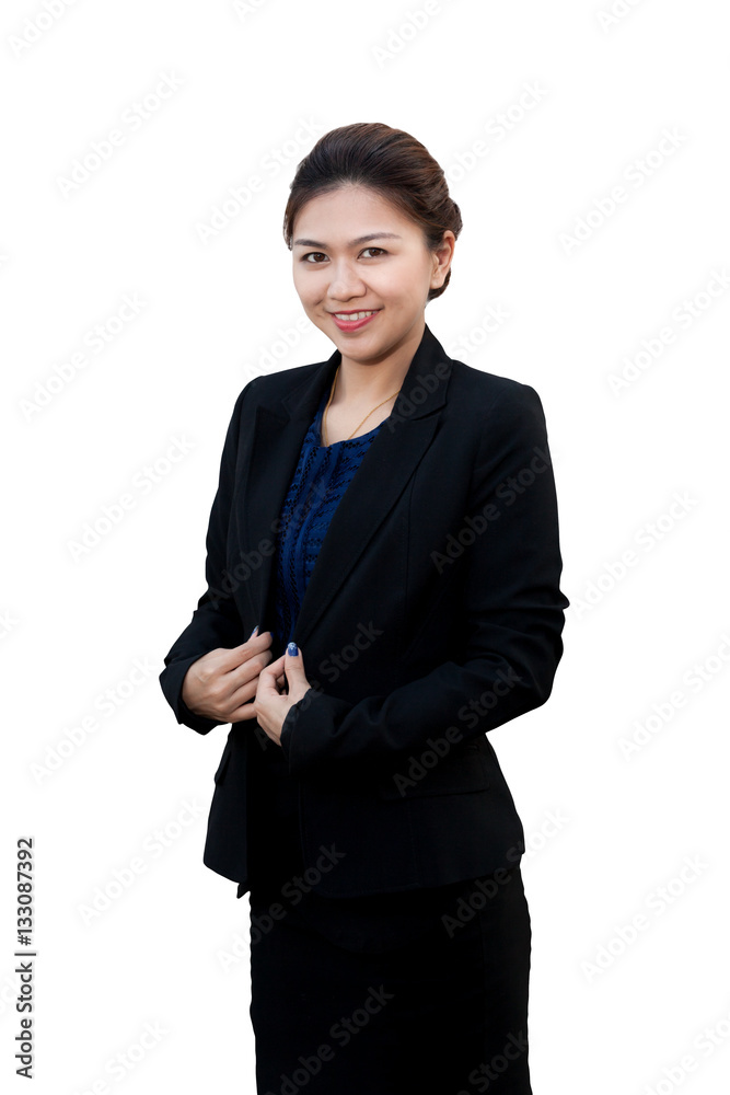Confident business woman standing, Isolated on white Confident business woman standing, Isolated on white