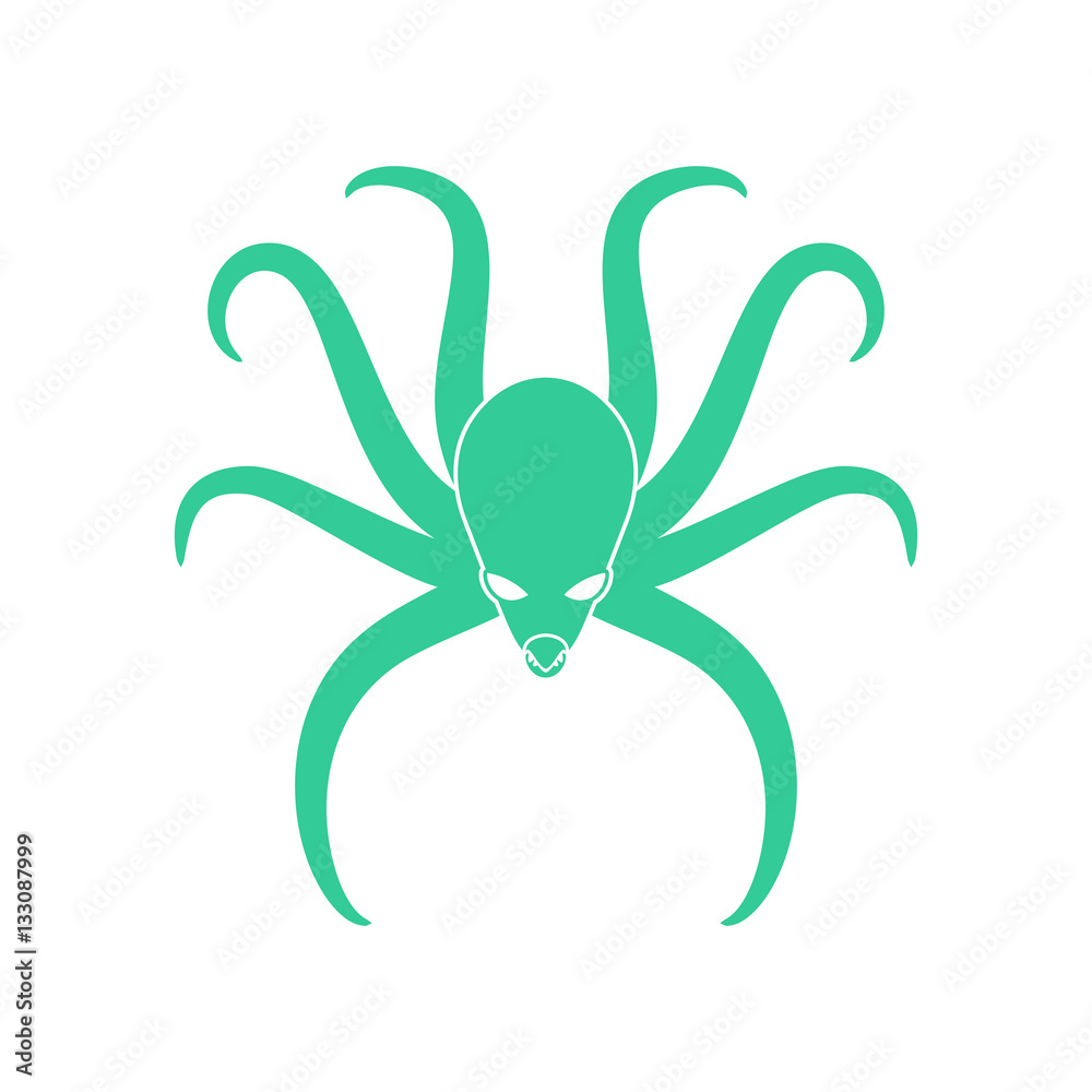 Octopus isolated. poulpe on white background. sea animals Octopus isolated. poulpe on white background. sea animals