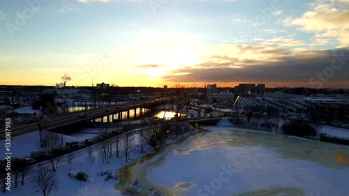 Wallpaper Mural Aerial view: The scenic view on the road during sunset. Timelapse Torontodigital.ca