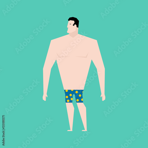 Naked businessman with tie. Business bankrupt isolated. Bankrupt