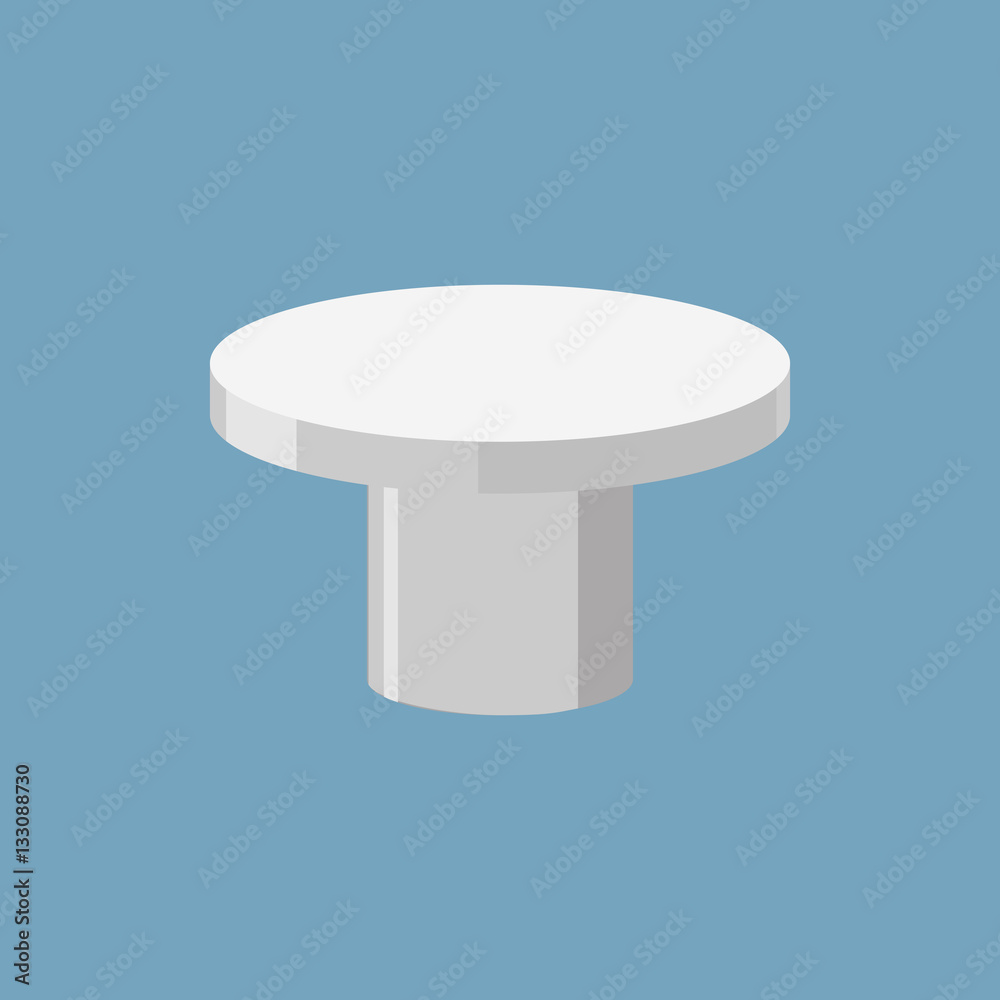 Silver pedestal isolated. Stand for rewarding on white backgroun