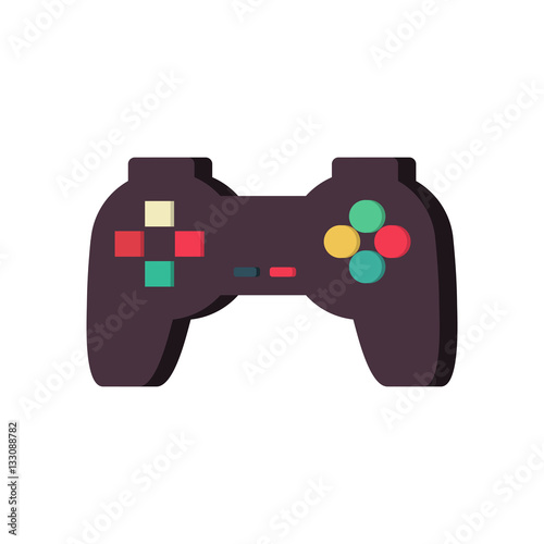 gamepad isolated. Joystick on white background. Vintage video ga