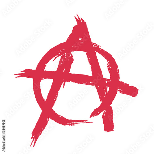 Anarchy sign isolated. Brush strokes grunge style photo