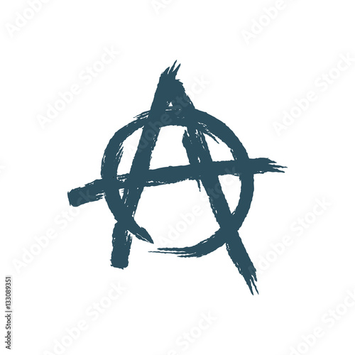 Anarchy sign isolated. Brush strokes grunge style