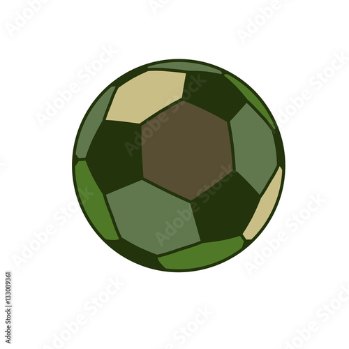 Army sport ball isolated. Green Military balls for games on whit