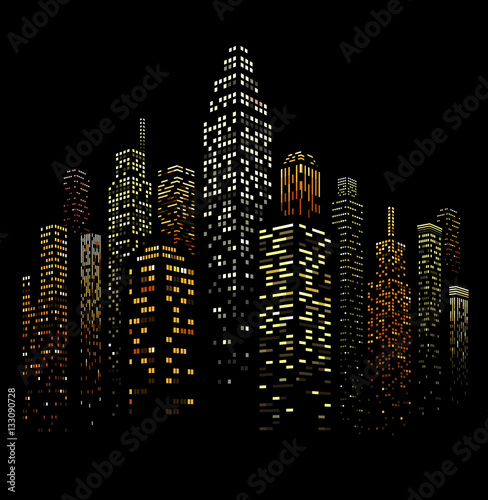 Vector Urban Cityscape Silhouette Illustration