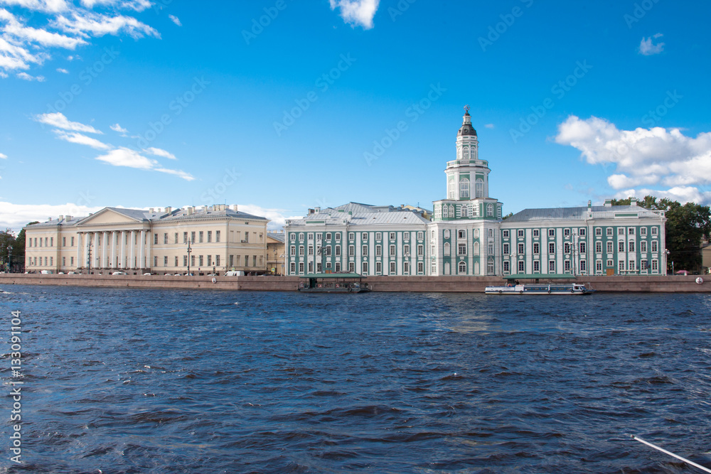 View of Cabinet of curiosities in cloudy summer day. St. Petersburg