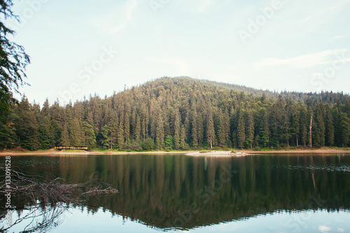 Lake Synevir in the Carpathians. Ukraine