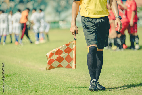 soccer or football assistant referee ,vintage.